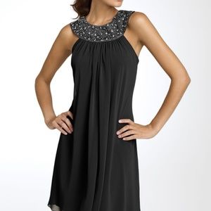 Beaded Chiffon Trapeze Dress